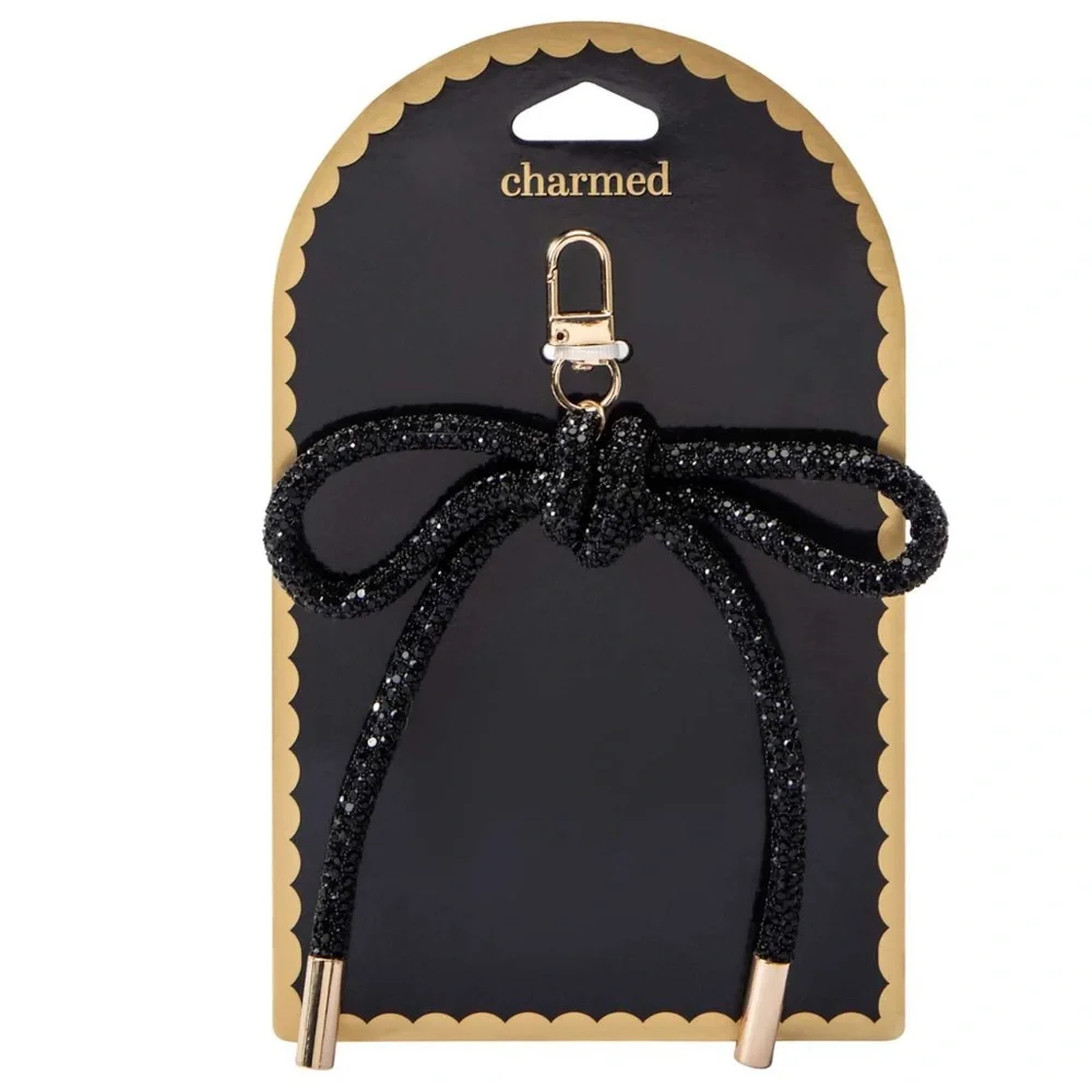 Large Rhinestone Bow Bag Charm / Keychain Accessory - Choose 1 - Picture 2 of 8